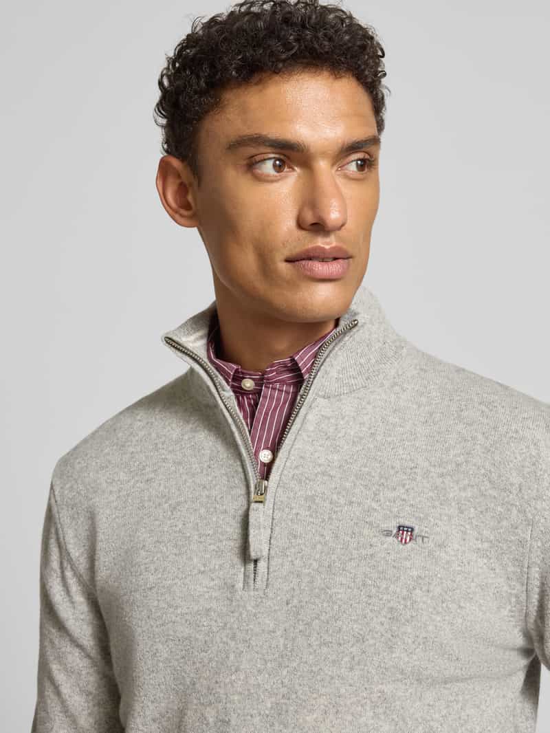 Gant Regular fit pullover in gebreide look van zuiver lamswol