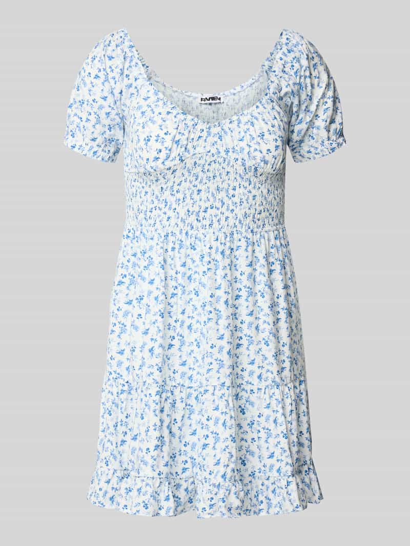 Mini-jurk van viscose met smokdetails
