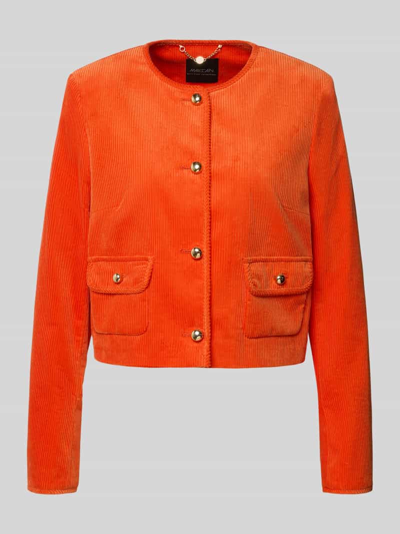 Marc Cain Regular fit blazer van corduroy met ronde hals