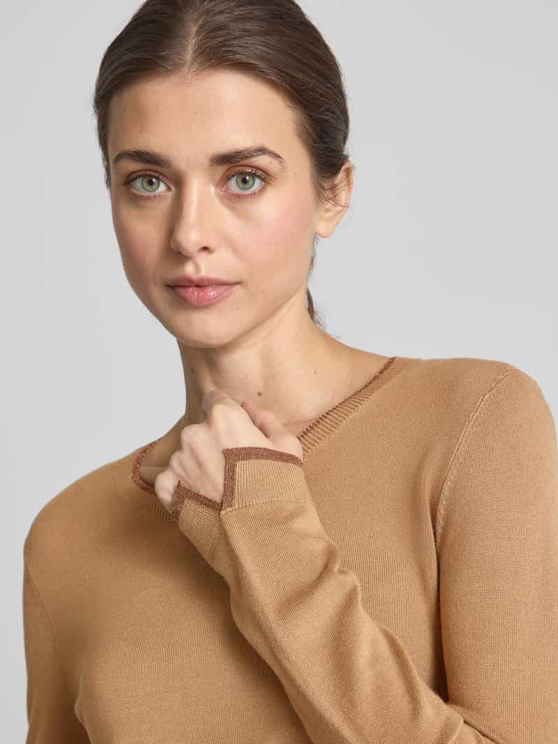 Liu Jo White Gebreide pullover met ribboorden