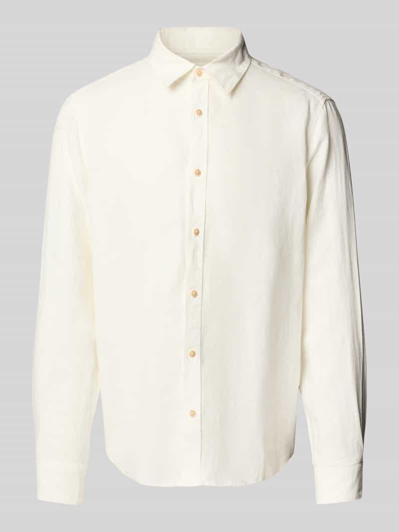 s.Oliver RED LABEL Regular fit linnen overhemd met sportmanchetten