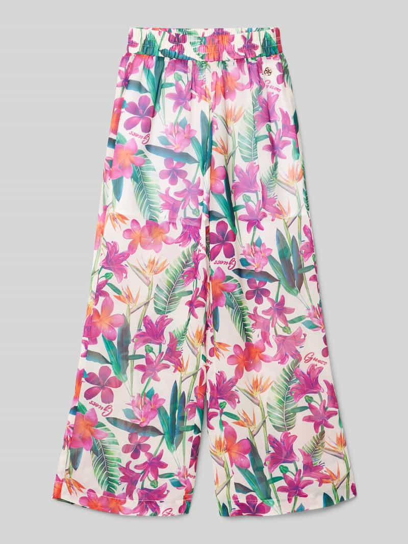 Guess Loose fit stoffen broek met motiefprint model 'PALAZZO'