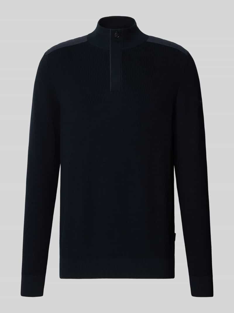 Bugatti Gebreide pullover met schoudervullingen
