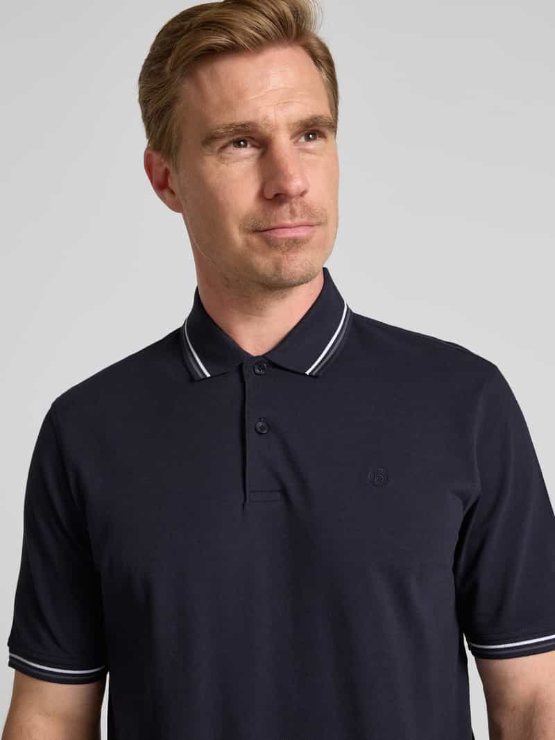 Bugatti Poloshirt met korte knoopsluiting