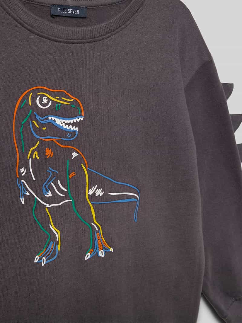 BLUE SEVEN Regular fit pullover met all-over motiefprint