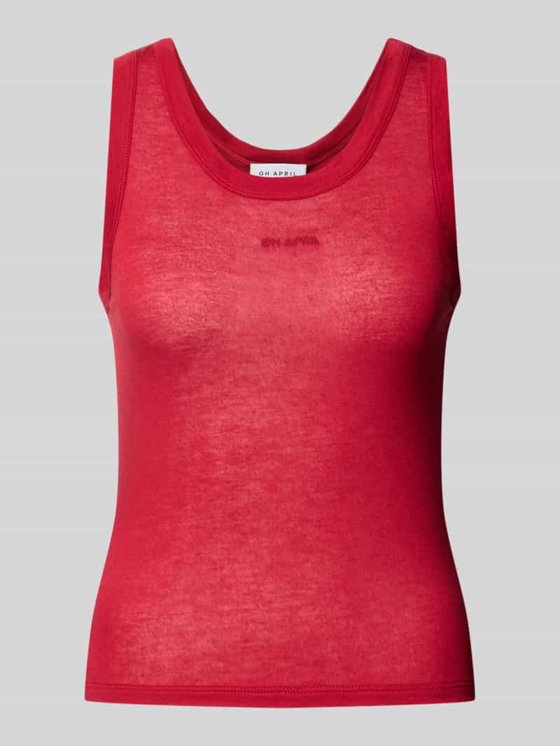 Slim fit tanktop van mix van modal en kasjmier model 'Junie'