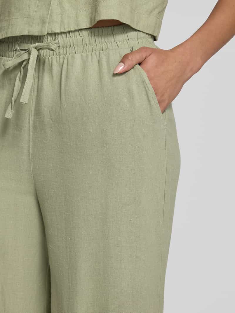 Ichi Stoffen broek van een mix van linnen en viscose model 'LINNO'