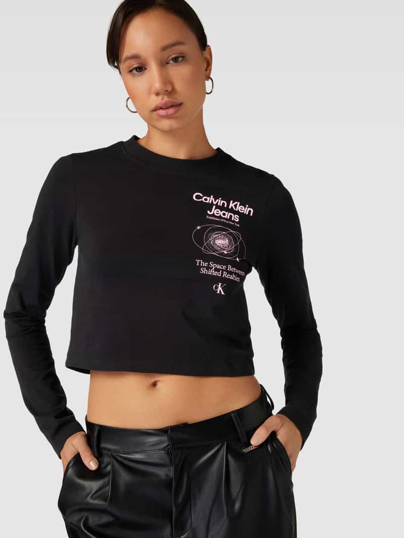 Calvin Klein Jeans Kort shirt met lange mouwen en motiefprint model 'GALAXY PRINT'