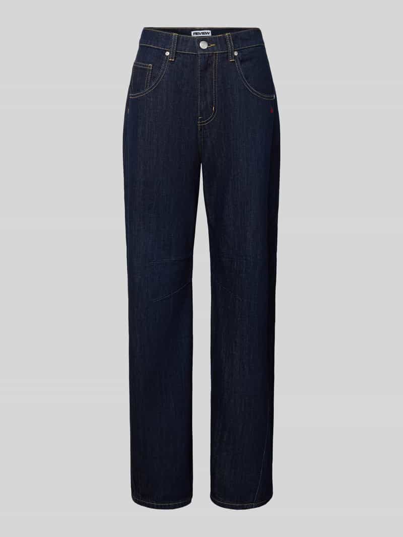Review Relaxed fit jeans met steekzakken