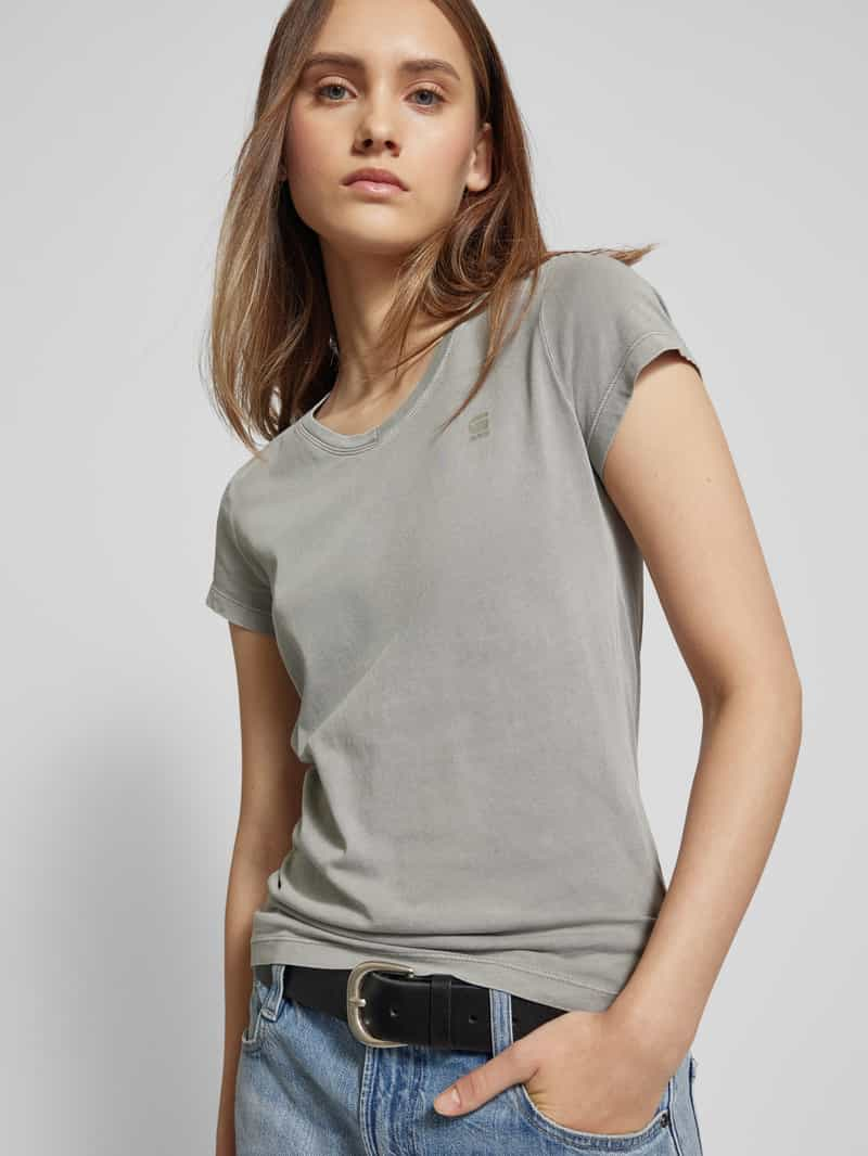 G-Star Raw Slim fit T-shirt met labeldetail model 'Overdyed'