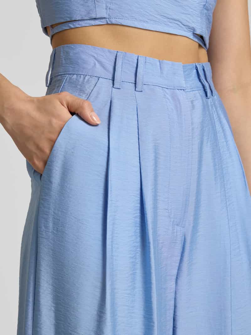 GUIDO MARIA KRETSCHMER WOMAN Wide leg bandplooibroek in kreuklook model 'Finja'