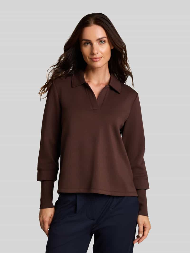 Tom Tailor Sweatshirt met polokraag van viscosemix