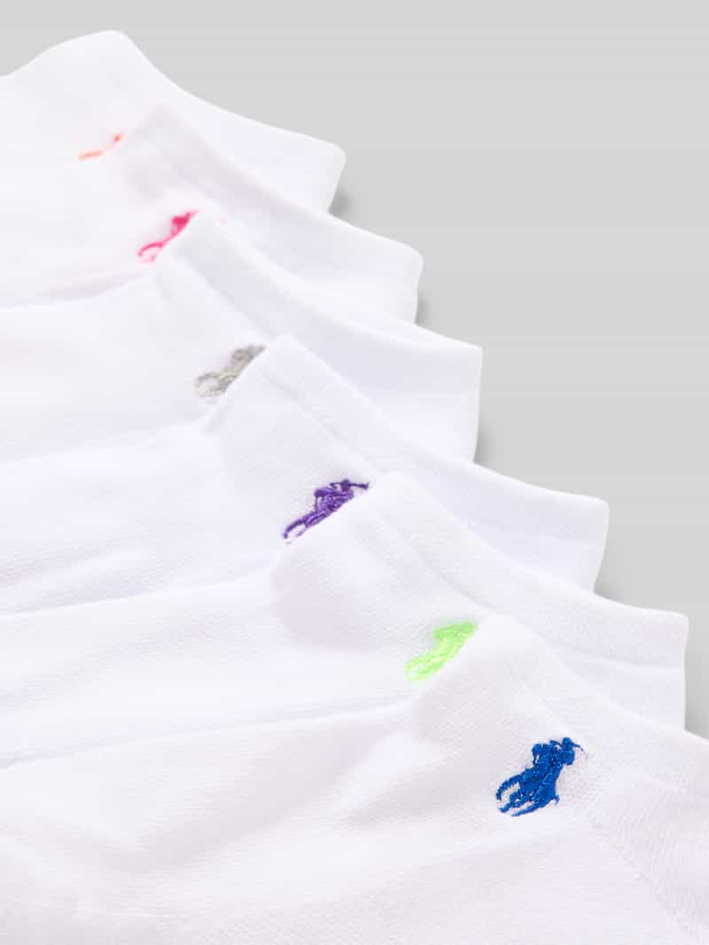 Polo Ralph Lauren Sneakersokken met logostitching in een set van 6 paar model 'CORE'
