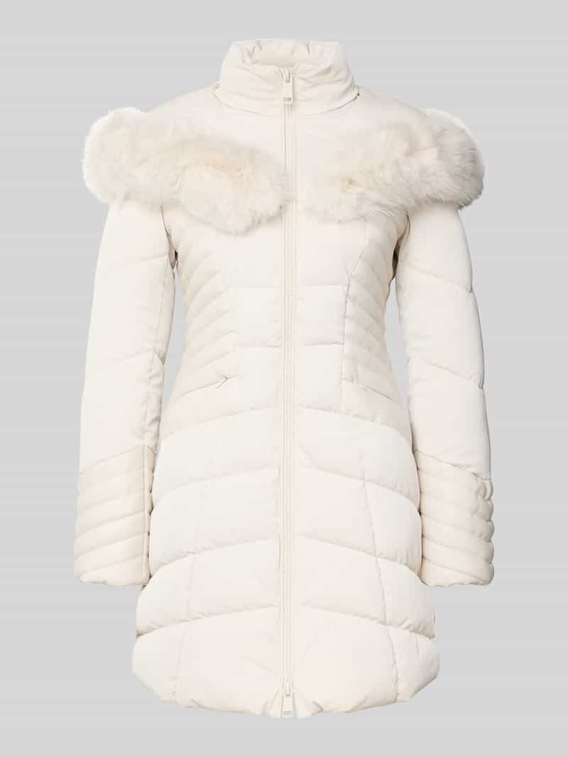 Guess Regular fit gewatteerde lange jas met tweewegsritssluiting model 'Oxana'