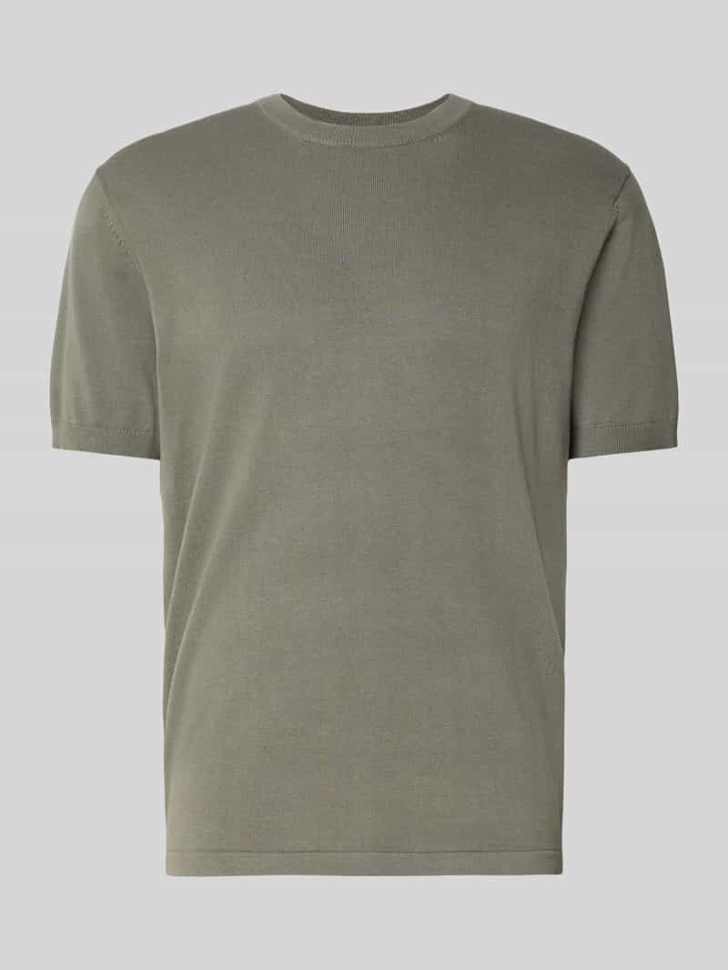 Christian Berg Men T-shirt met geribde ronde hals