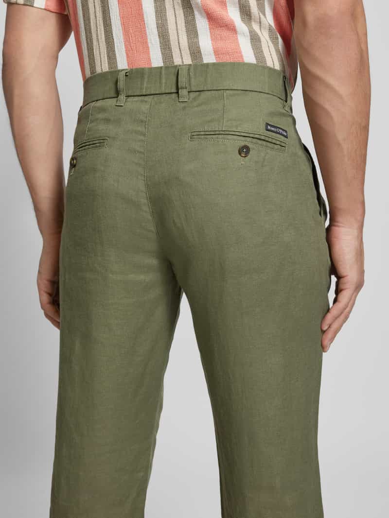 Marc O'Polo Tapered linnen broek met bandplooi model 'OSBY JOGGER'