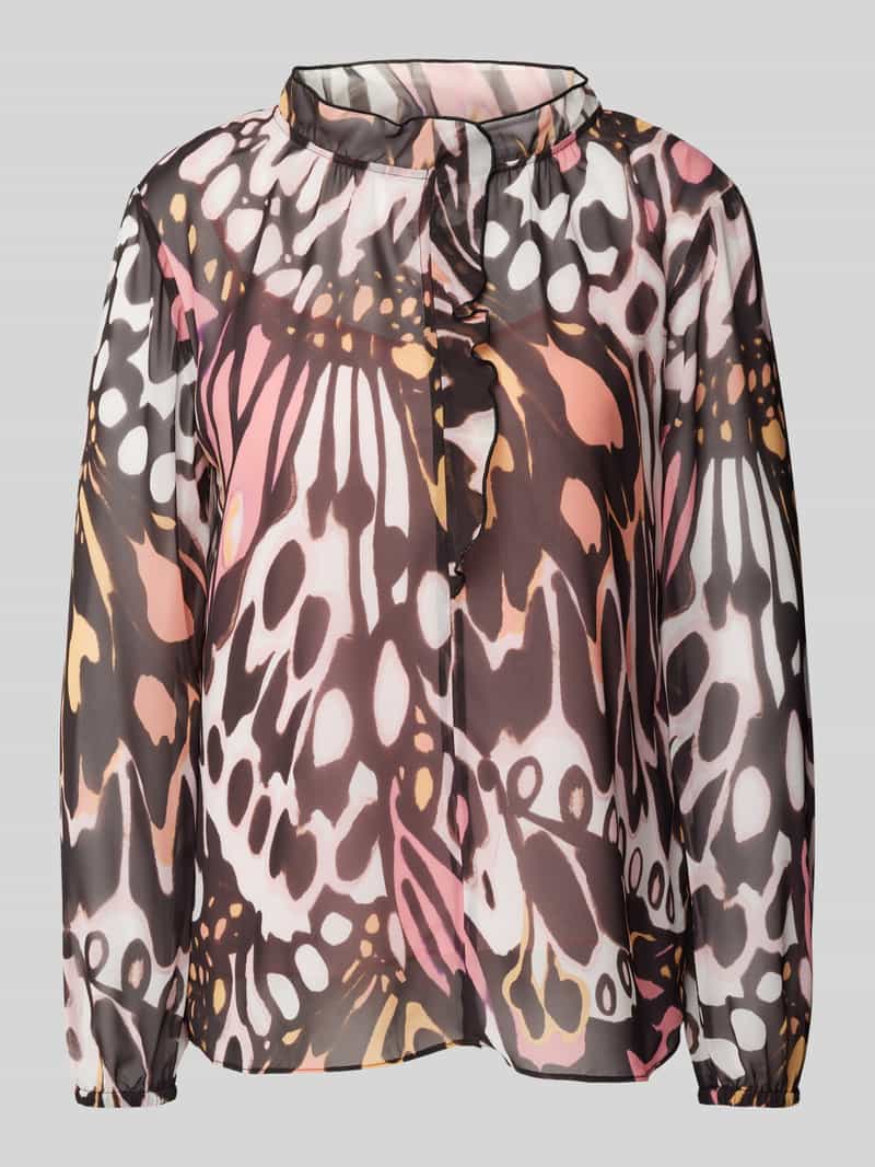 Marc Cain Relaxed fit blouse met opstaande kraag