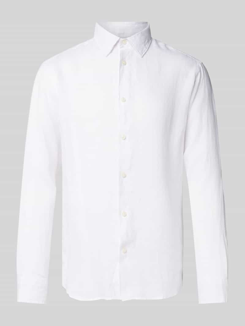 Selected Homme Regular fit linnen overhemd met kentkraag model 'KYLIAN'
