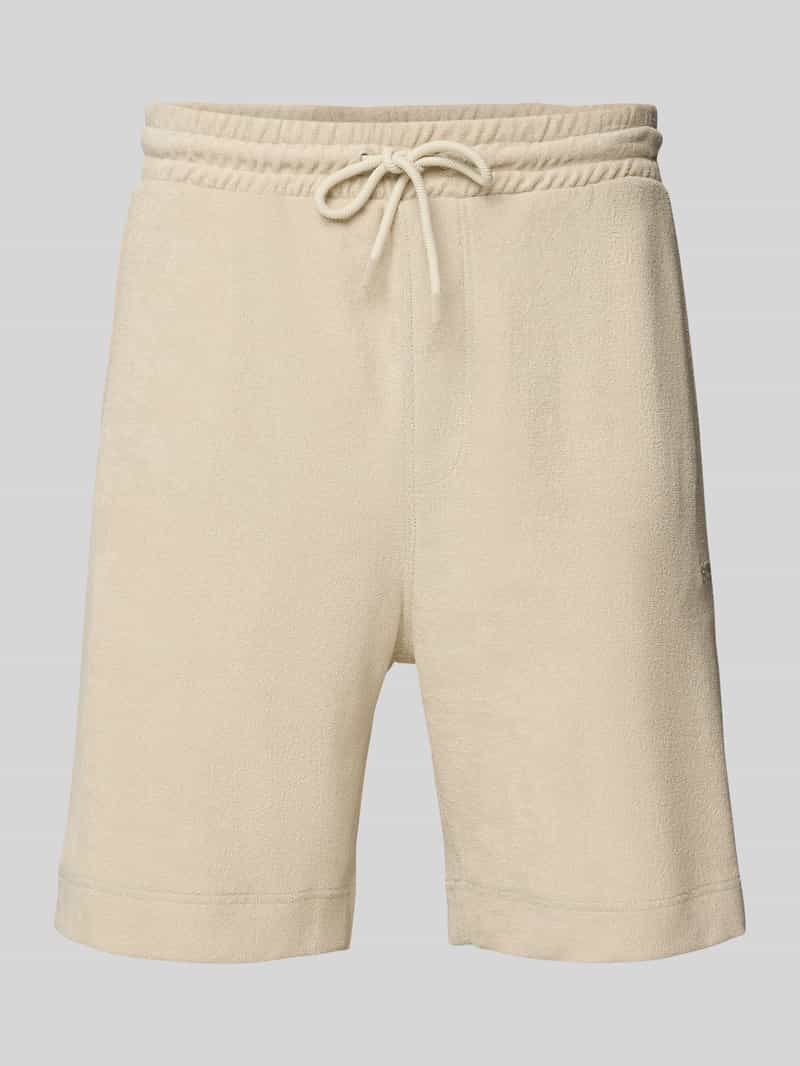 Boss Orange Regular fit sweatshorts met labelstitching model 'doubletowel'