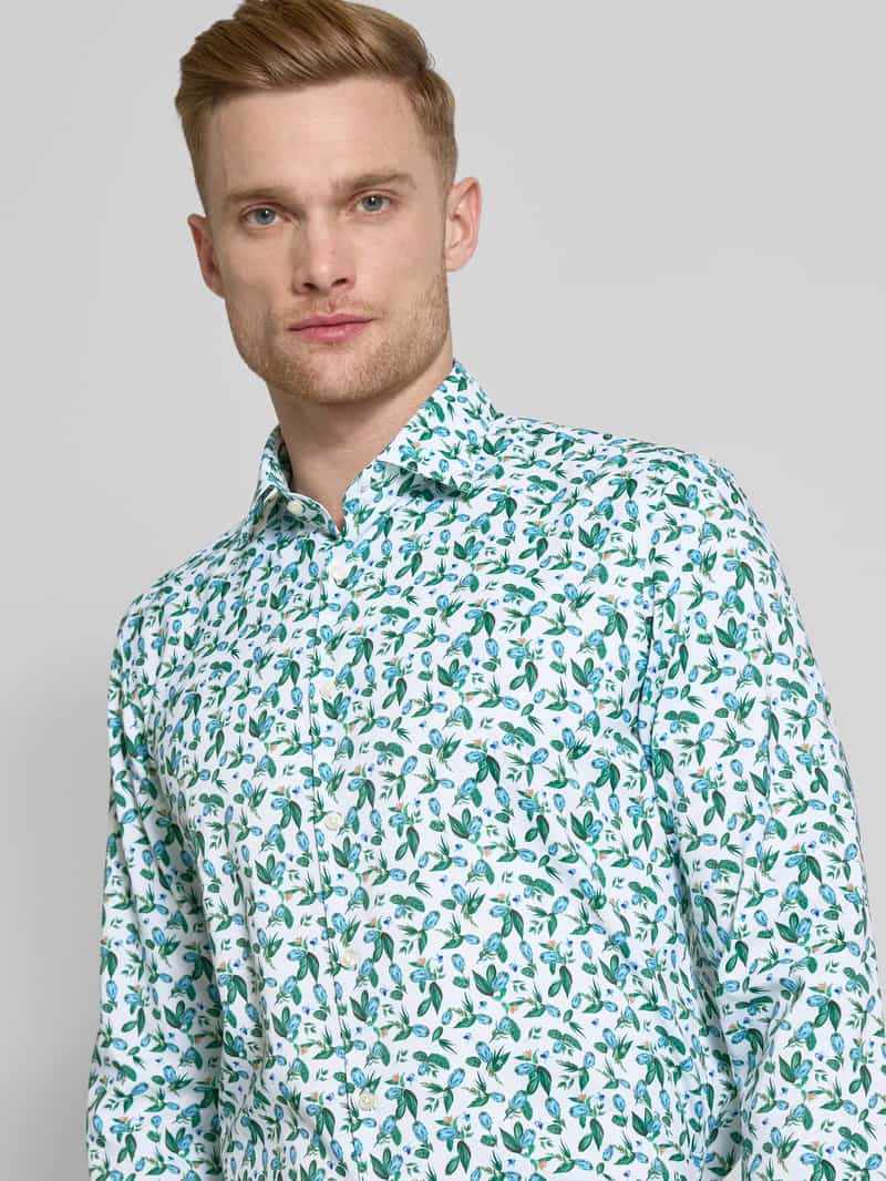 Jake*s Slim fit zakelijk overhemd met kentkraag