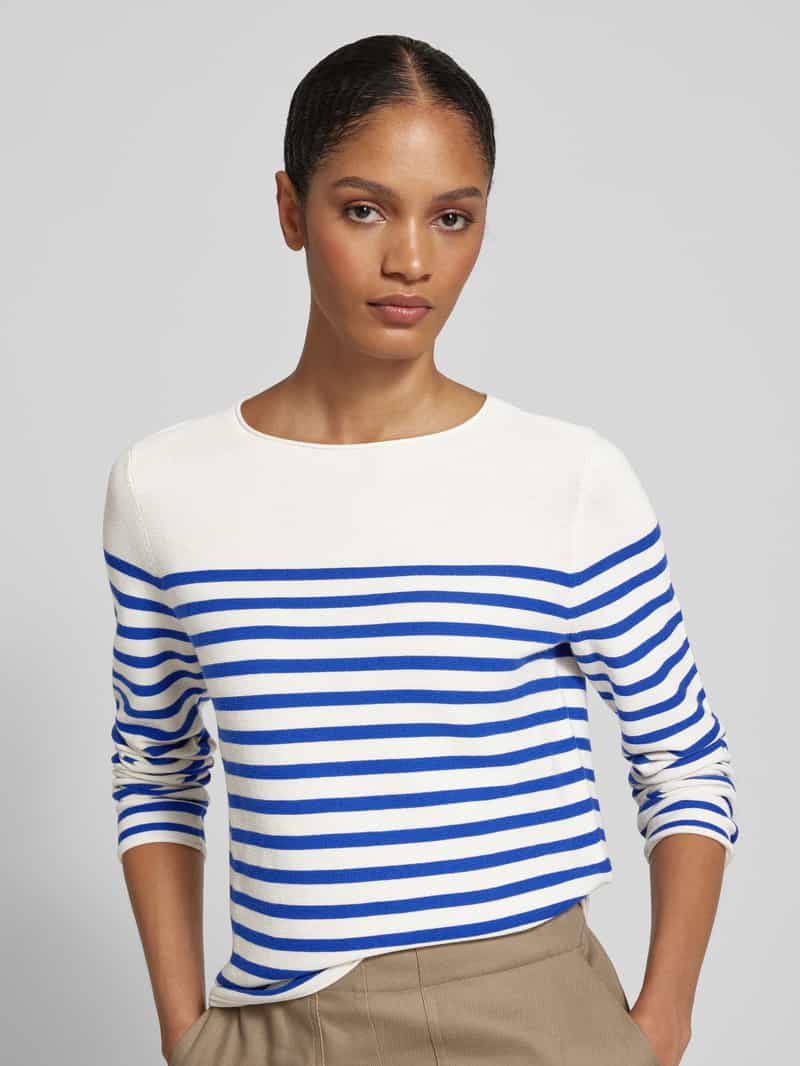 Marc O'Polo Regular fit gebreide pullover van puur katoen met streepmotief