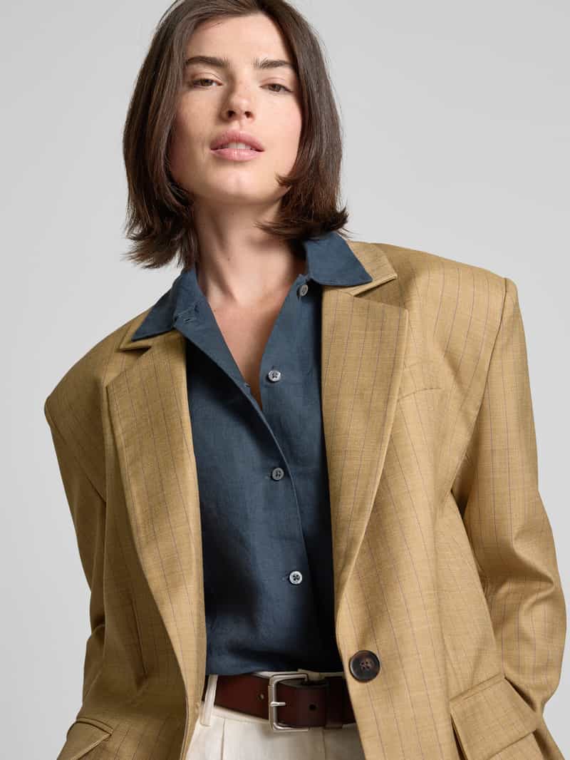 Marc O'Polo Regular fit linnen blouse met borstzak