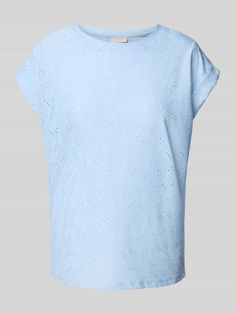 T-shirt met broderie anglaise, model 'Blond'
