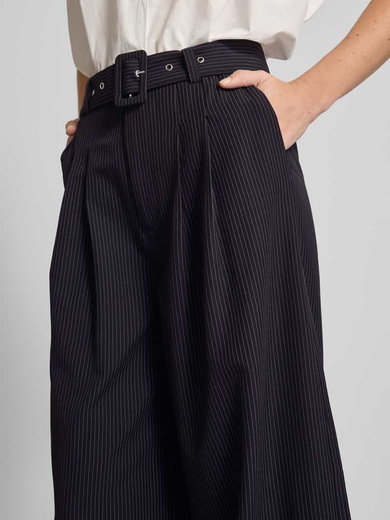 My Essential Wardrobe Wide leg bandplooibroek met riem model 'Vitta'
