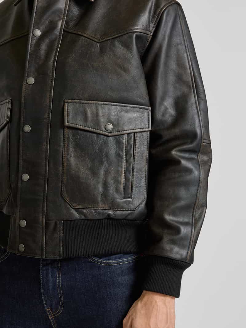 THE KOOPLES Leren blouson met klepzakken model 'CUIR'