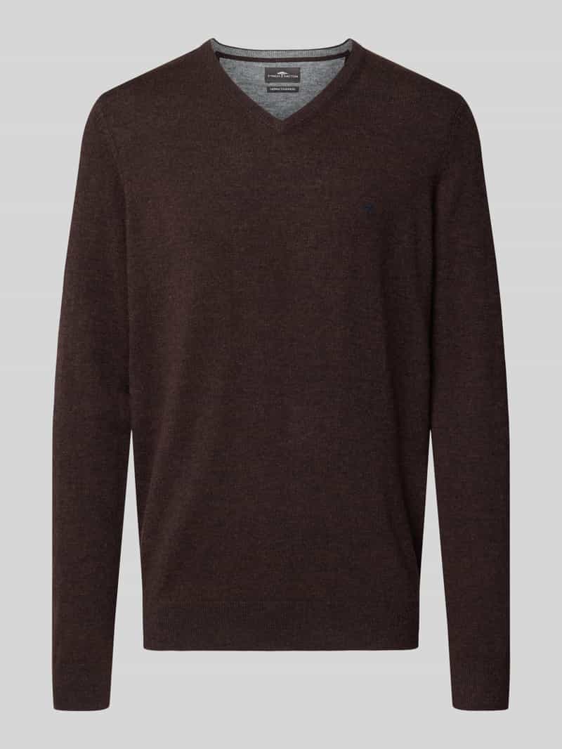FYNCH-HATTON Regular fit gebreide pullover van mix van katoen en kasjmier