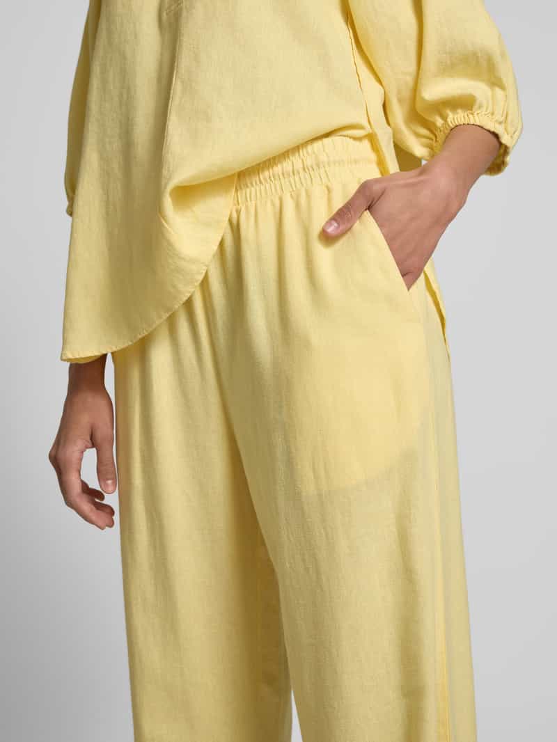 FREE QUENT Straight leg linnen broek met steekzakken model 'Lavea'