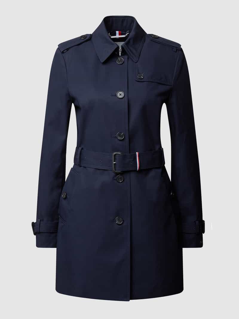 Tommy Hilfiger Trenchcoat met riem en schouderpatten