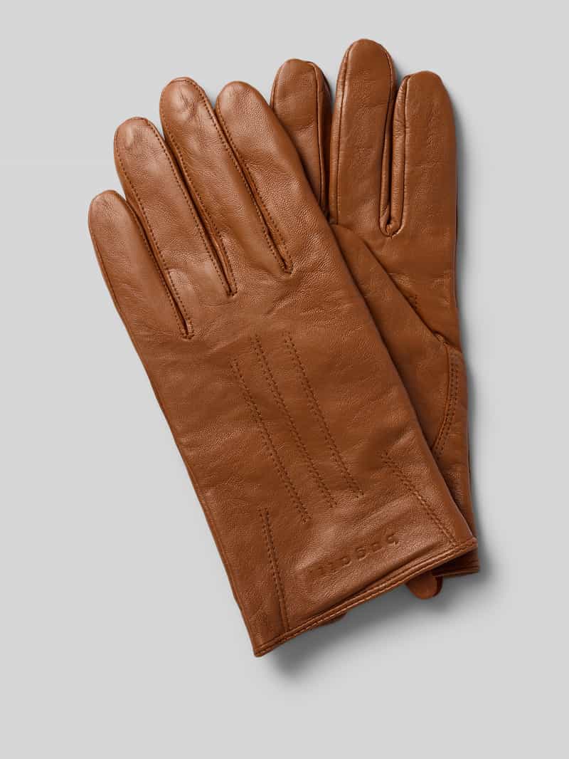 Bugatti Handschoenen van echt leer met labeldetail