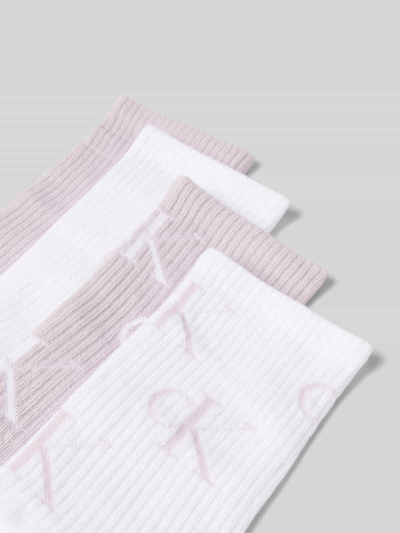 Calvin Klein Jeans Sokken met elastische ribboordjes in een set van 4 paar