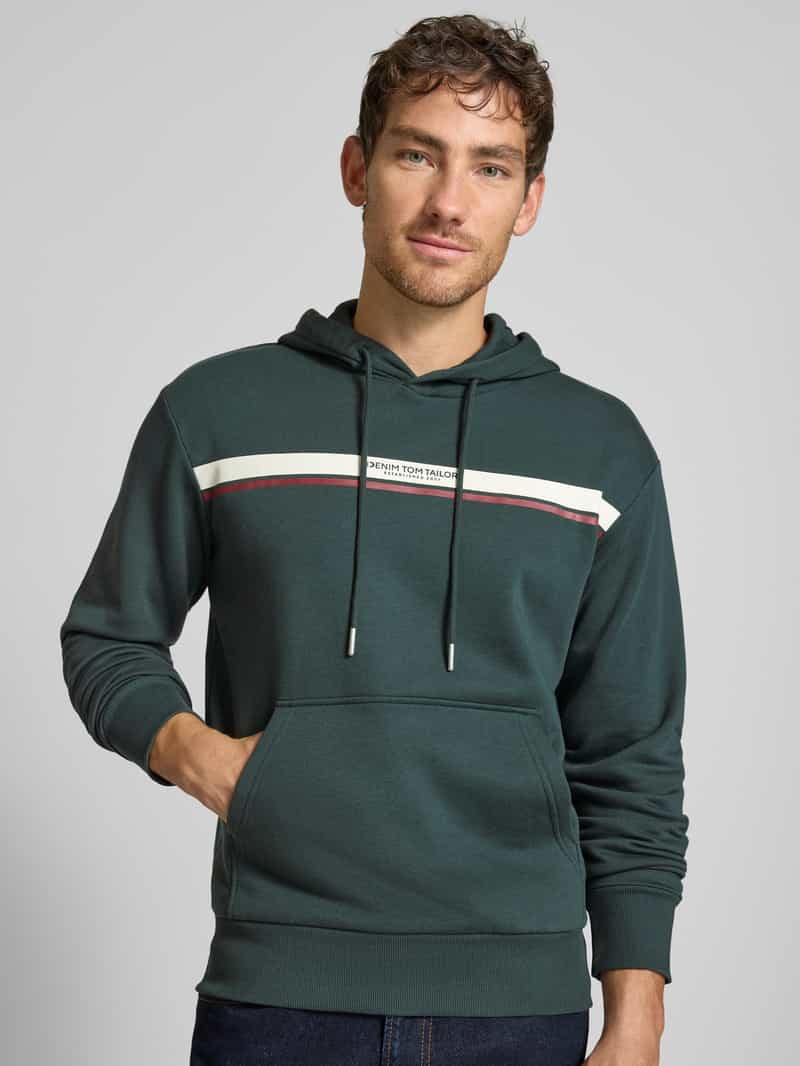 Tom Tailor Denim Regular fit hoodie van katoenmix