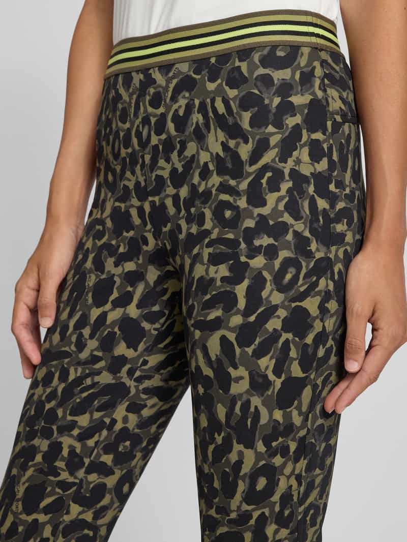 Marc Cain Flared stoffen broek met elastische band
