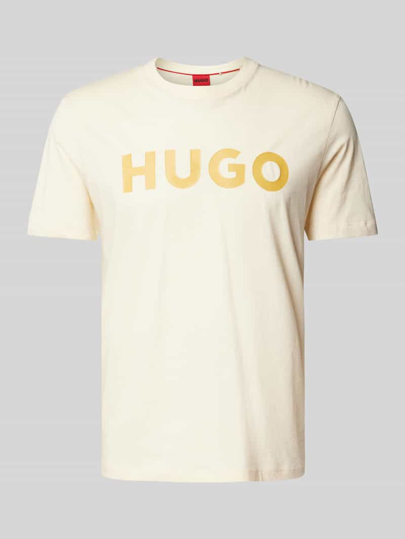 HUGO T-shirt met labelprint, model 'DULIVIO'