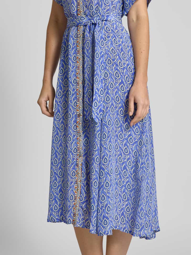 LOLLYS LAUNDRY Overhemdjurk van viscose met strikceintuur model 'Blake'