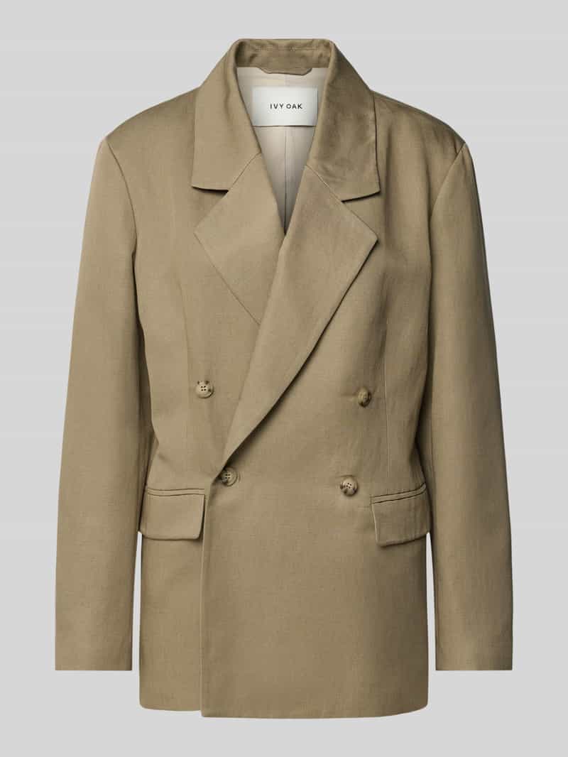 Ivy Oak Blazer van een mix van linnen en lyocell met klepzakken model 'JASEMINA'