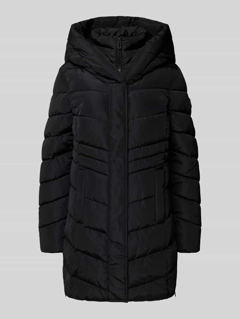 Tom Tailor Regular fit gewatteerde lange jas met capuchon