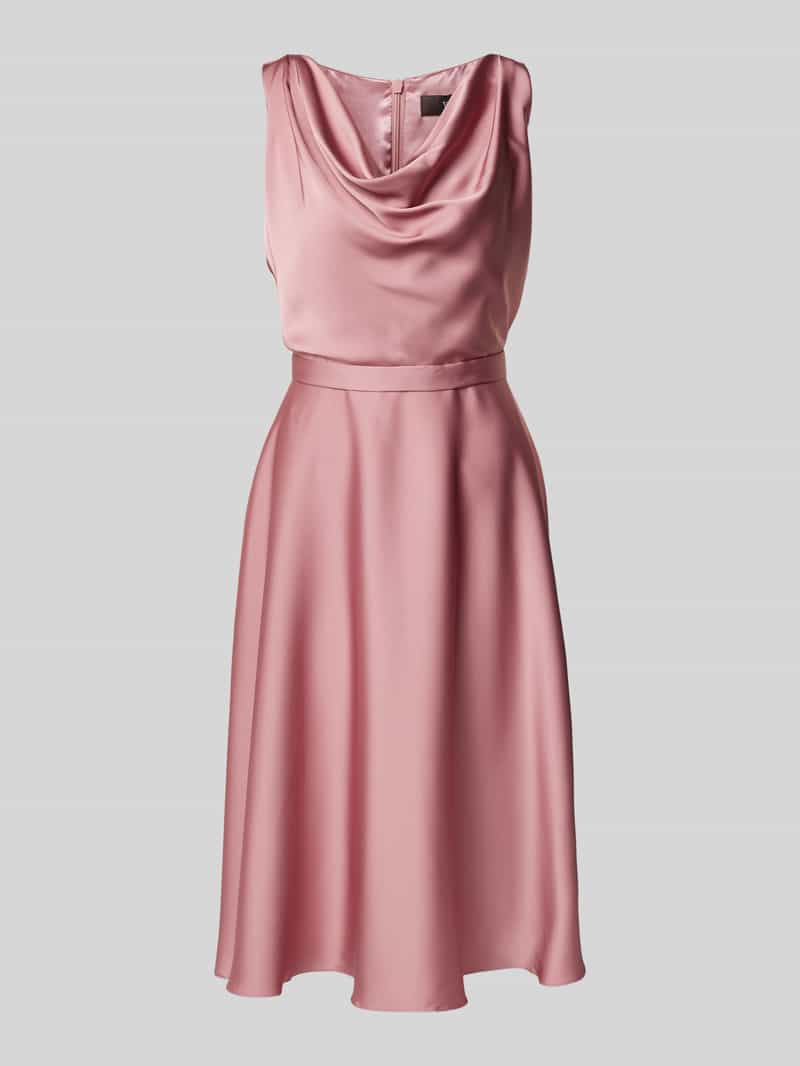 Vera Mont Knielange cocktailjurk met cascadehals