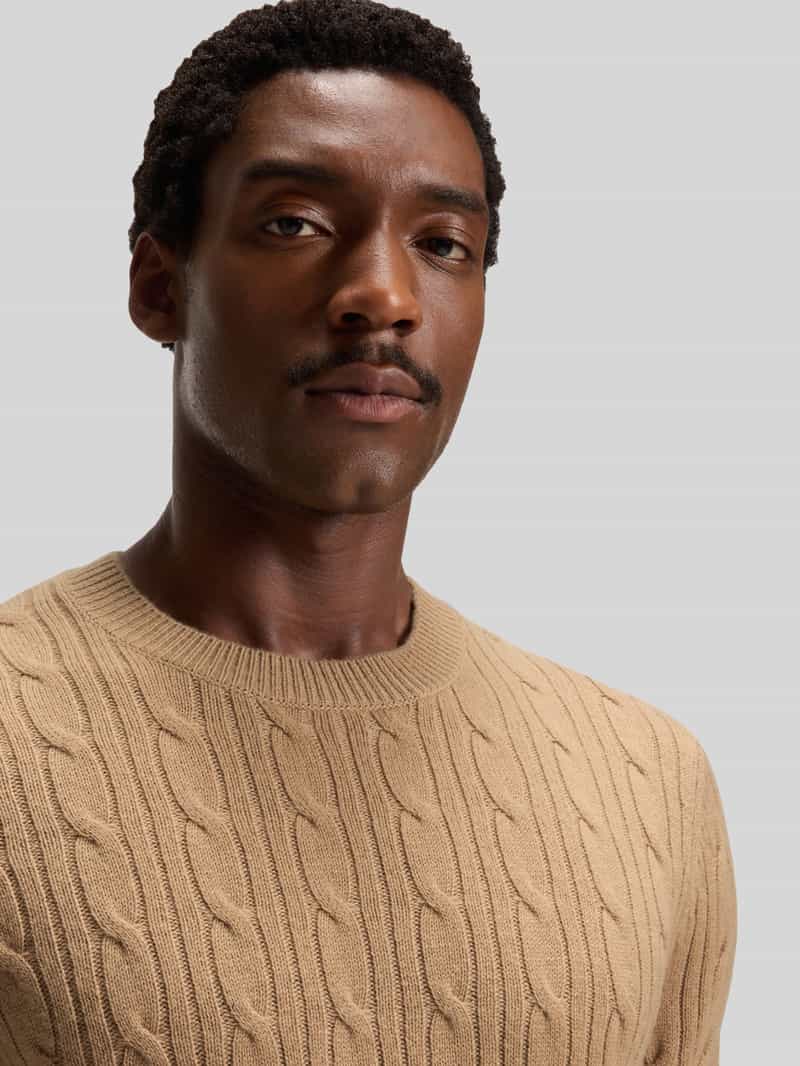 Boss Regular fit gebreide pullover van een mix van scheerwol en kasjmier model 'HETICO