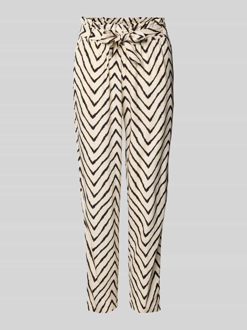 Tom Tailor Slim fit paperbagbroek van pure viscose