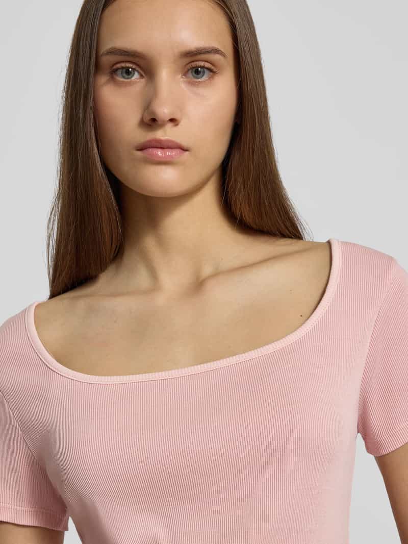 Levi's T-shirt in riblook met vierkante hals