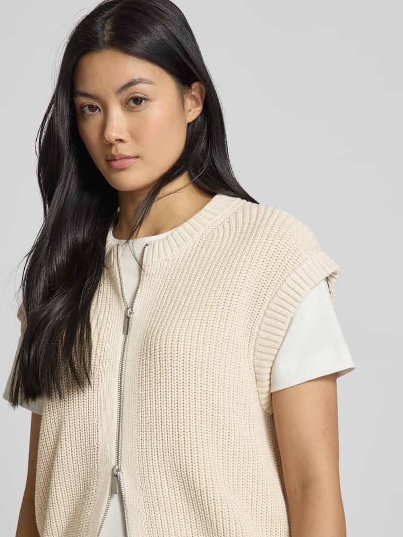 Opus Gilet met gebreide look model 'Dufka'
