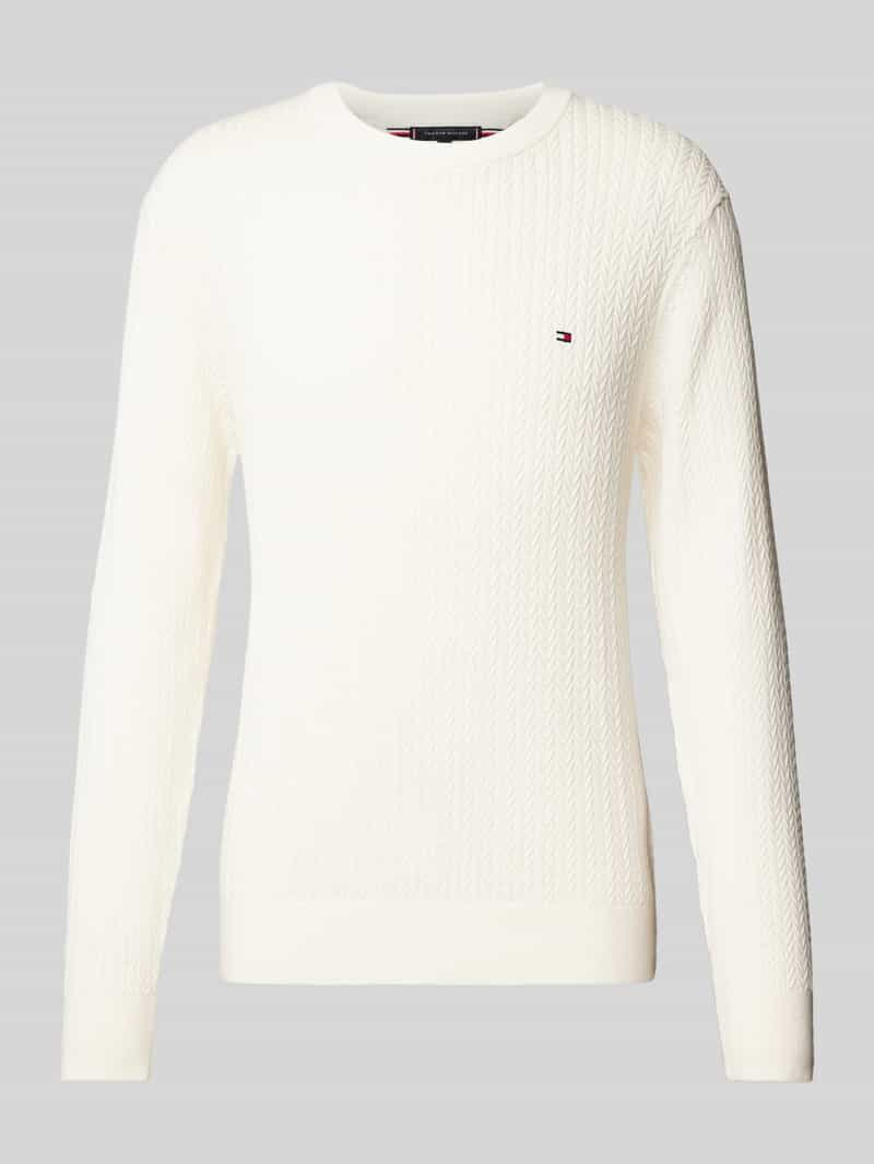 Tommy Hilfiger Slim fit gebreide pullover met visgraatstructuur