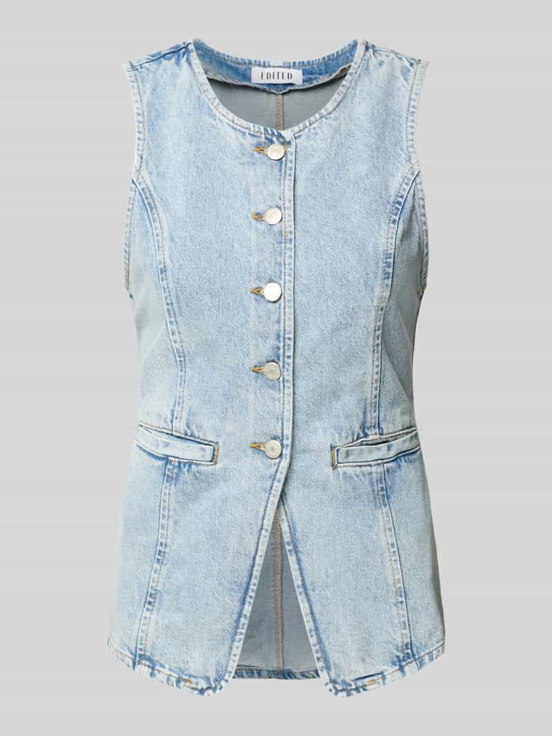 EDITED Jeansgilet met strookzakken model 'Lyla'