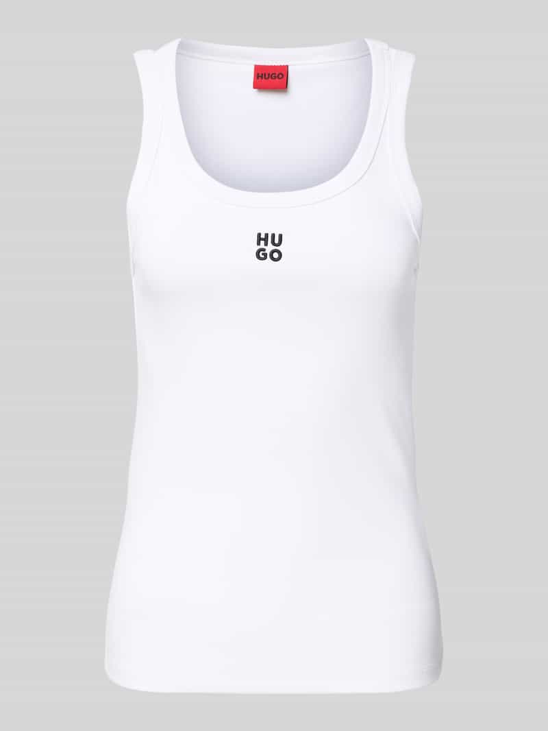 HUGO Tanktop met labelstitching model 'Datamia'