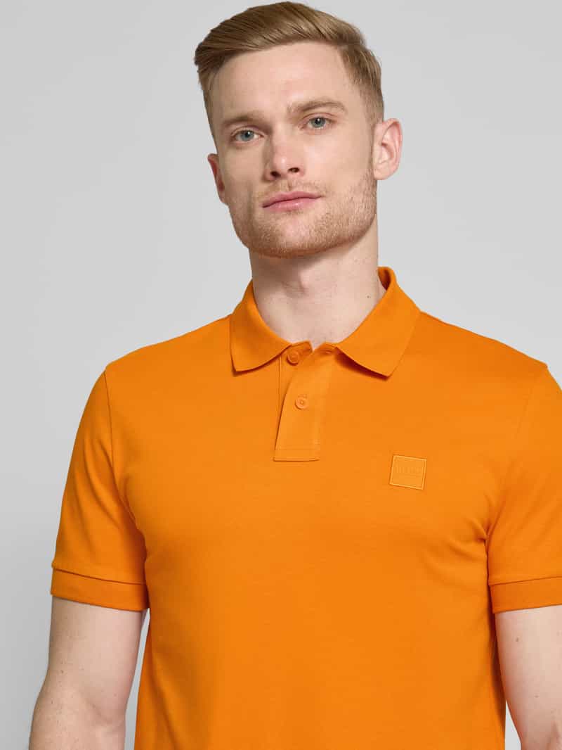 Boss Orange Slim fit poloshirt met labelbadge model 'Passenger'