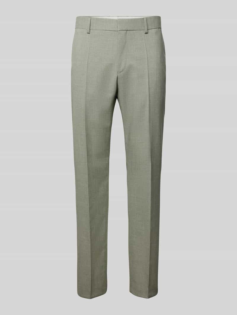 Boss Regular fit wollen broek met persplooien model 'Hutson'